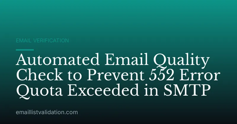 Automated Email Quality Check to Prevent 552 Error Quota Exceeded in SMTP