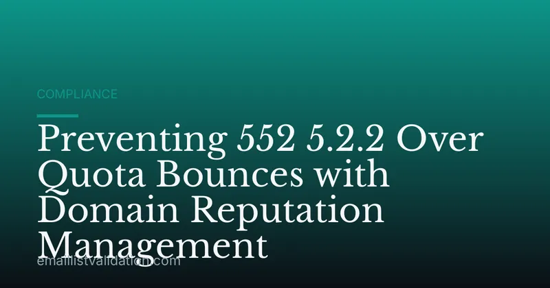 Preventing 552 5.2.2 Over Quota Bounces with Domain Reputation Management