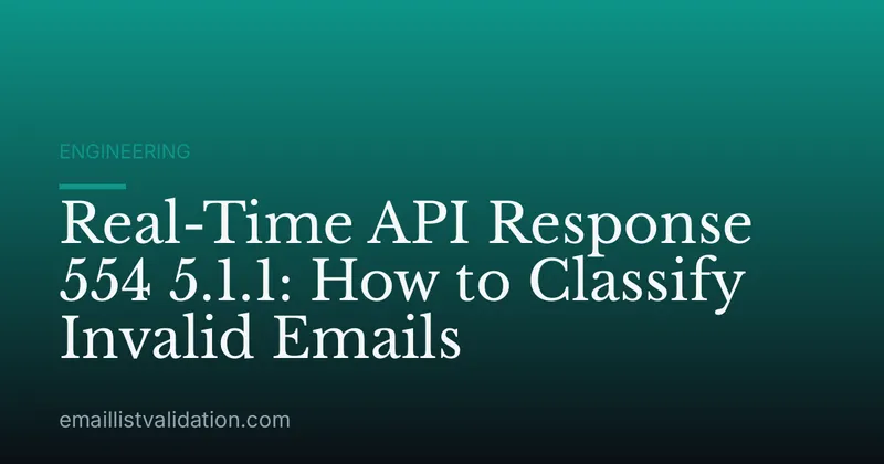 Real-Time API Response 554 5.1.1: How to Classify Invalid Emails