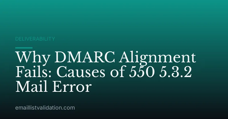 Why DMARC Alignment Fails: Causes of 550 5.3.2 Mail Error