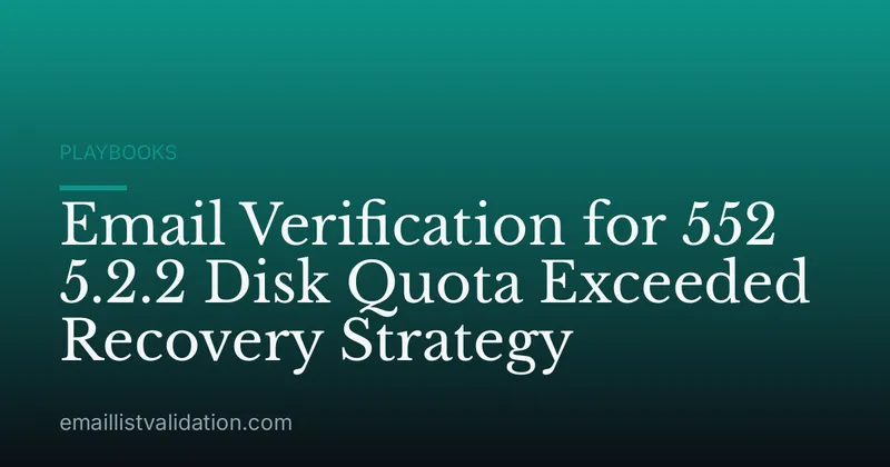 Email Verification for 552 5.2.2 Disk Quota Exceeded Recovery Strategy