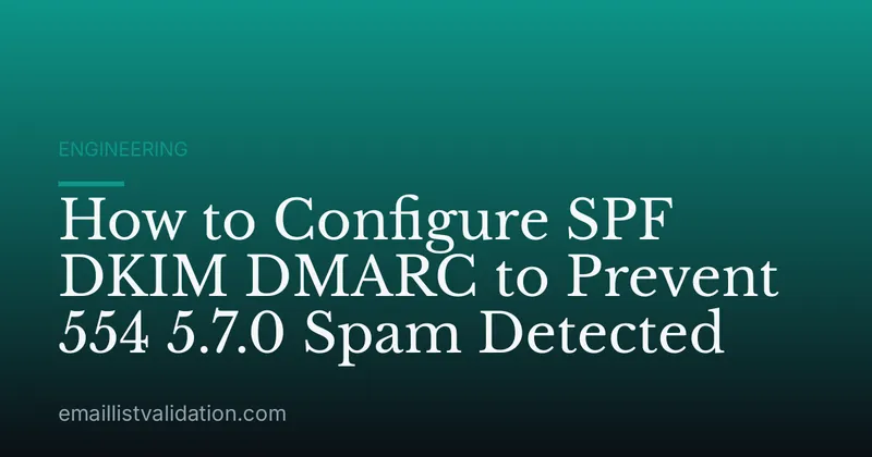How to Configure SPF DKIM DMARC to Prevent 554 5.7.0 Spam Detected
