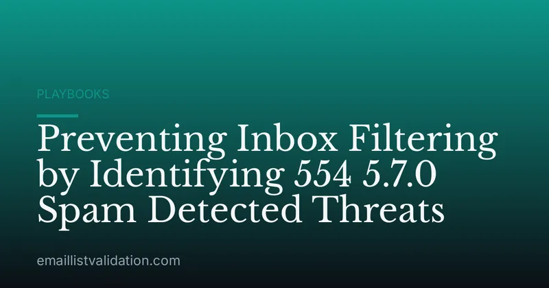 Preventing Inbox Filtering by Identifying 554 5.7.0 Spam Detected Threats