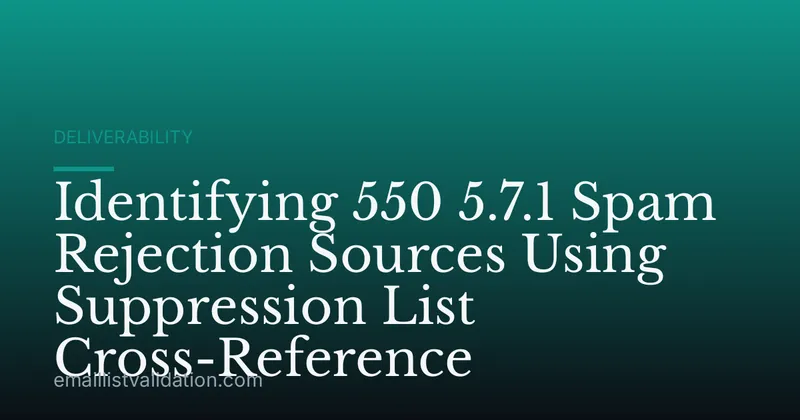 Identifying 550 5.7.1 Spam Rejection Sources Using Suppression List Cross-Reference