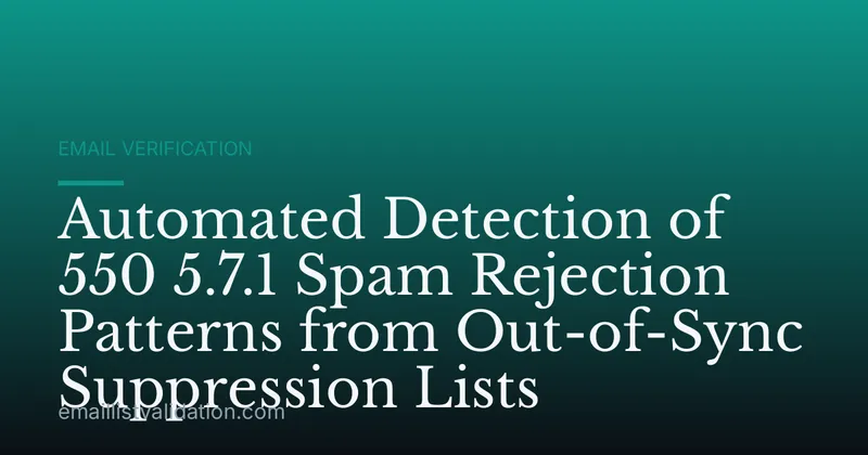 Automated Detection of 550 5.7.1 Spam Rejection Patterns from Out-of-Sync Suppression Lists