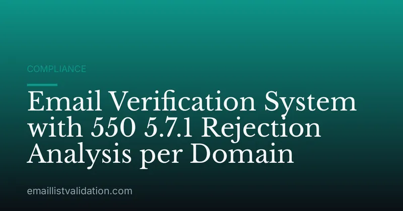 Email Verification System with 550 5.7.1 Rejection Analysis per Domain
