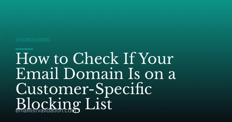 How to Check If Your Email Domain Is on a Customer-Specific Blocking List