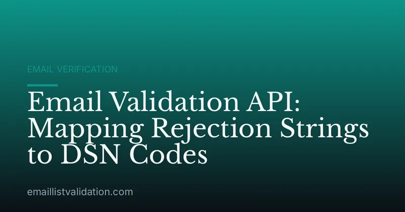 Email Validation API: Mapping Rejection Strings to DSN Codes
