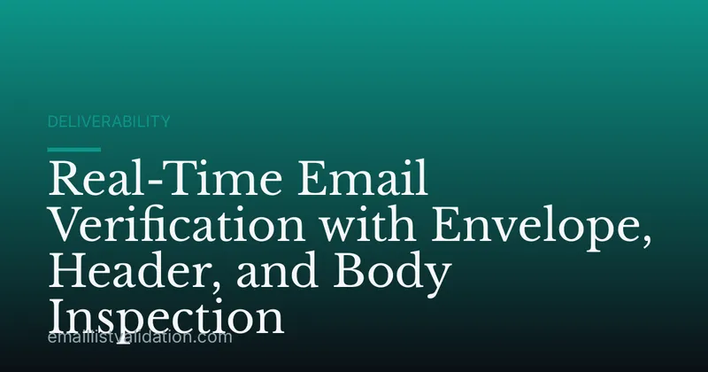 Real-Time Email Verification with Envelope, Header, and Body Inspection