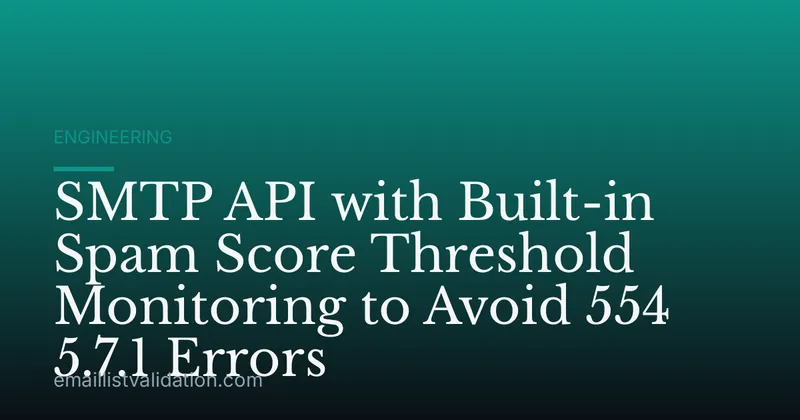 SMTP API with Built-in Spam Score Threshold Monitoring to Avoid 554 5.7.1 Errors