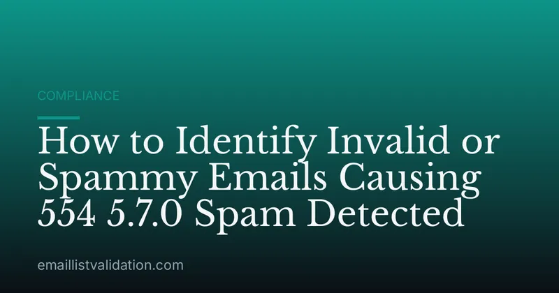 How to Identify Invalid or Spammy Emails Causing 554 5.7.0 Spam Detected