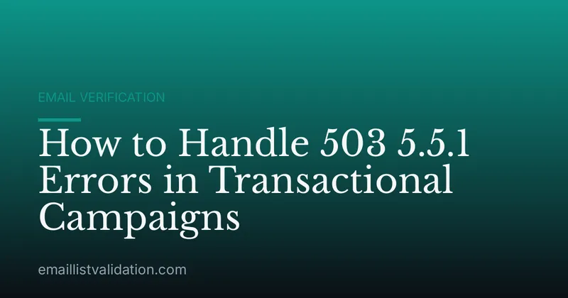 How to Handle 503 5.5.1 Errors in Transactional Campaigns