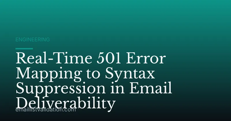 Real-Time 501 Error Mapping to Syntax Suppression in Email Deliverability