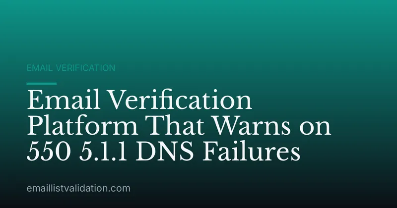 Email Verification Platform That Warns on 550 5.1.1 DNS Failures