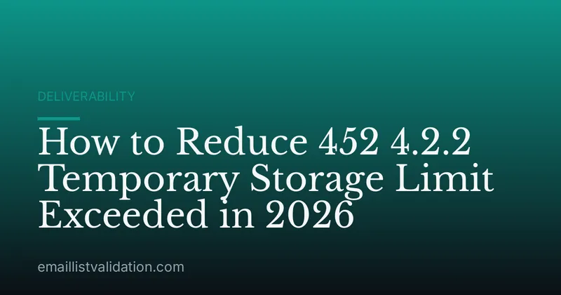 How to Reduce 452 4.2.2 Temporary Storage Limit Exceeded in 2026