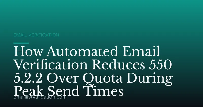 How Automated Email Verification Reduces 550 5.2.2 Over Quota During Peak Send Times