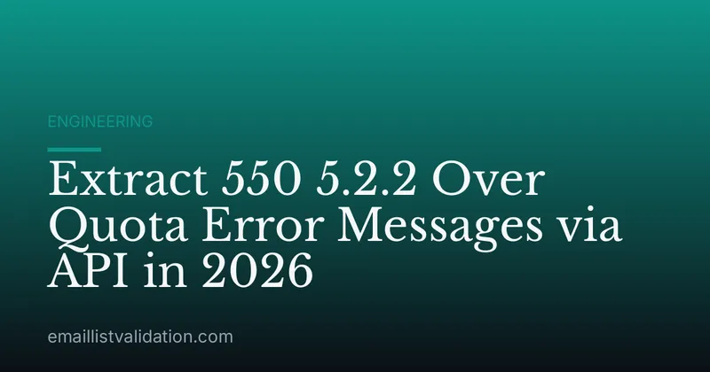 Extract 550 5.2.2 Over Quota Error Messages via API in 2026