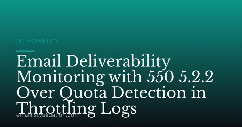 Email Deliverability Monitoring with 550 5.2.2 Over Quota Detection in Throttling Logs