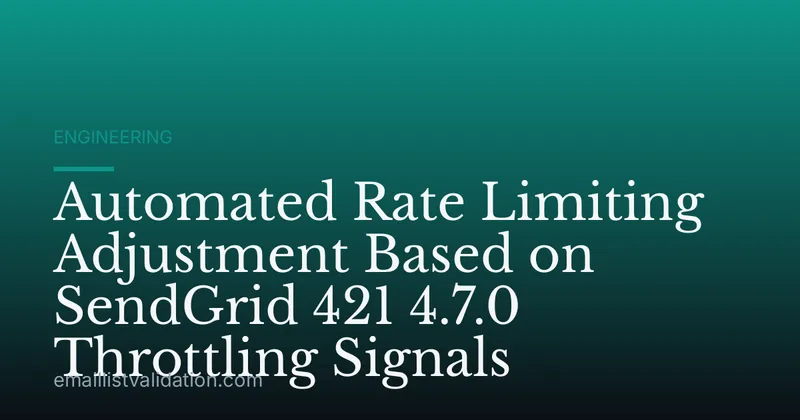 Automated Rate Limiting Adjustment Based on SendGrid 421 4.7.0 Throttling Signals