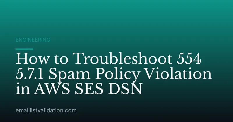 How to Troubleshoot 554 5.7.1 Spam Policy Violation in AWS SES DSN