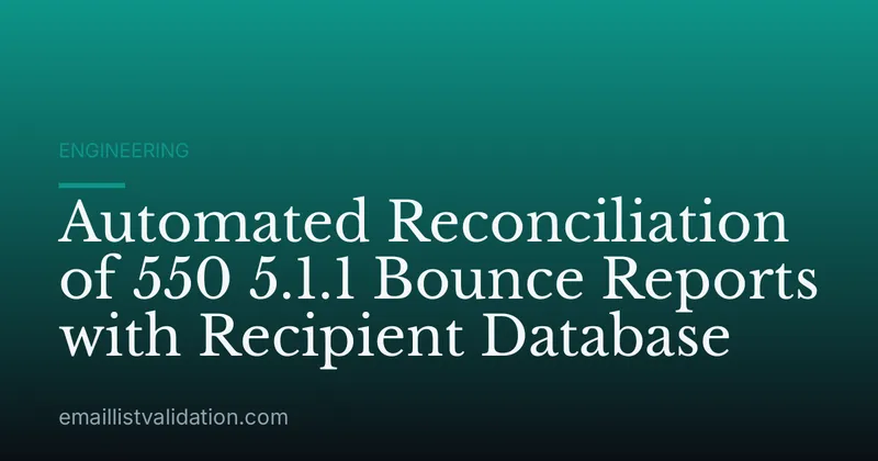 Automated Reconciliation of 550 5.1.1 Bounce Reports with Recipient Database