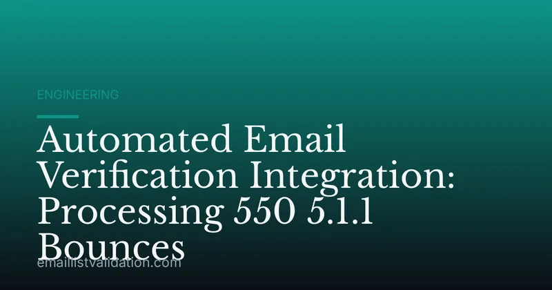 Automated Email Verification Integration: Processing 550 5.1.1 Bounces