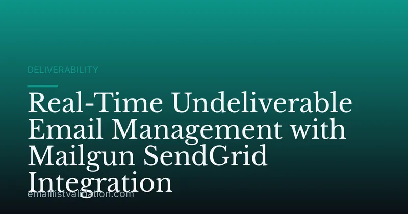Real-Time Undeliverable Email Management with Mailgun SendGrid Integration
