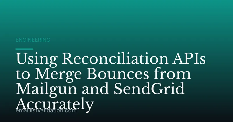 Using Reconciliation APIs to Merge Bounces from Mailgun and SendGrid Accurately