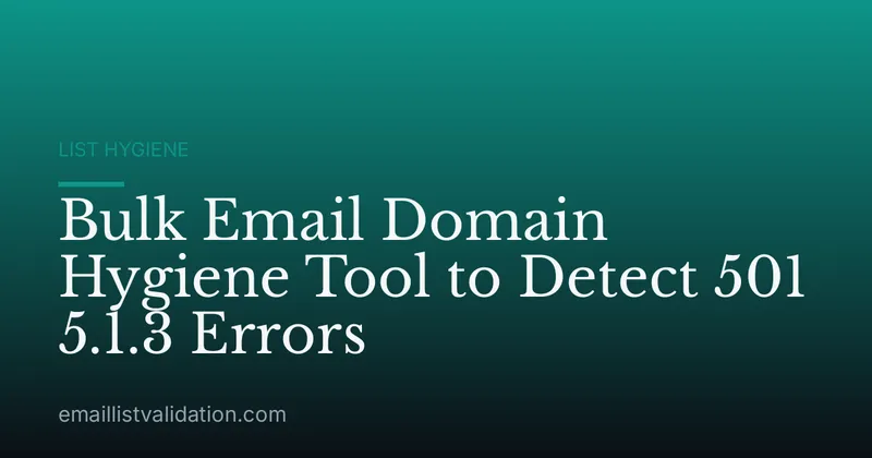 Bulk Email Domain Hygiene Tool to Detect 501 5.1.3 Errors