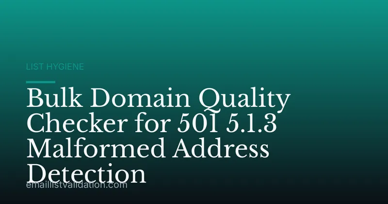 Bulk Domain Quality Checker for 501 5.1.3 Malformed Address Detection