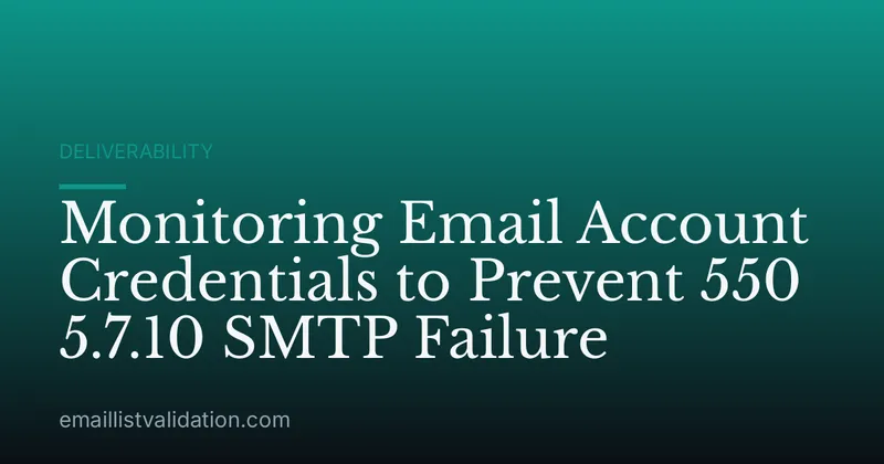 Monitoring Email Account Credentials to Prevent 550 5.7.10 SMTP Failure