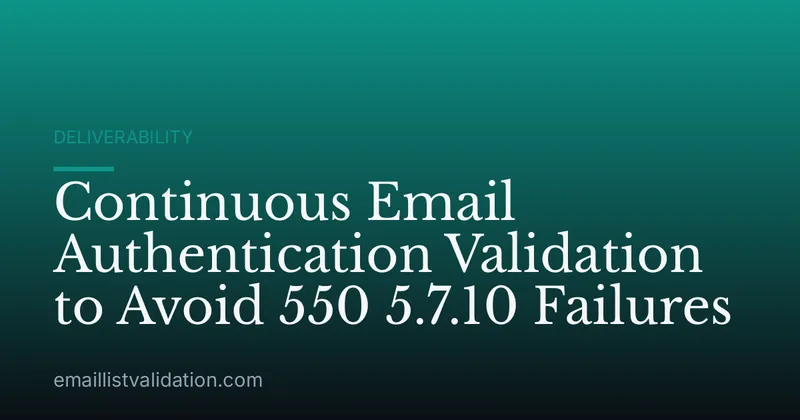 Continuous Email Authentication Validation to Avoid 550 5.7.10 Failures