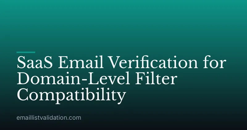 SaaS Email Verification for Domain-Level Filter Compatibility