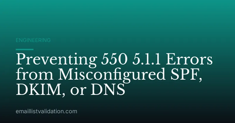Preventing 550 5.1.1 Errors from Misconfigured SPF, DKIM, or DNS