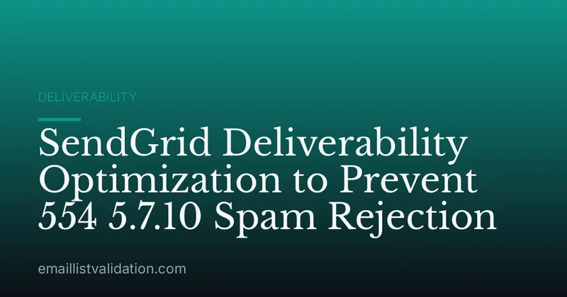 SendGrid Deliverability Optimization to Prevent 554 5.7.10 Spam Rejection