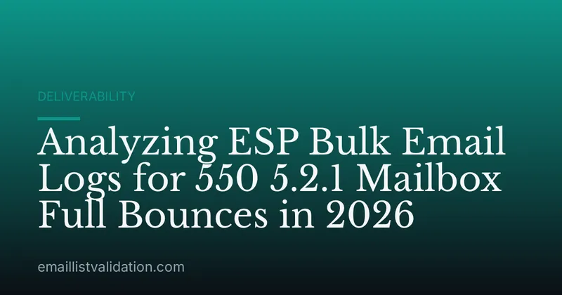Analyzing ESP Bulk Email Logs for 550 5.2.1 Mailbox Full Bounces in 2026