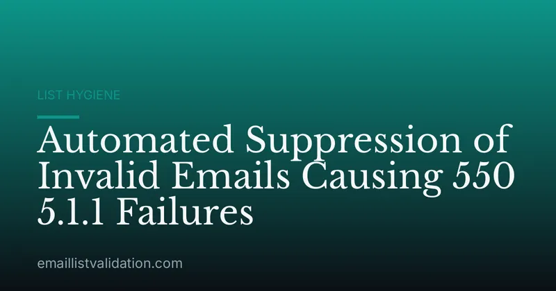 Automated Suppression of Invalid Emails Causing 550 5.1.1 Failures