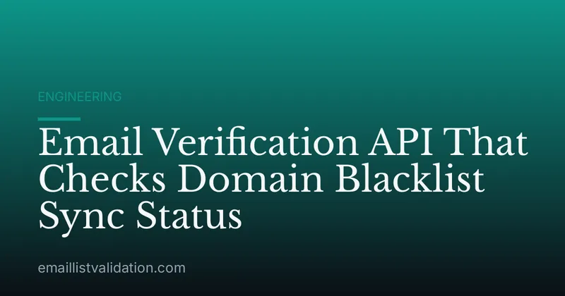 Email Verification API That Checks Domain Blacklist Sync Status