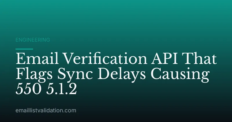 Email Verification API That Flags Sync Delays Causing 550 5.1.2