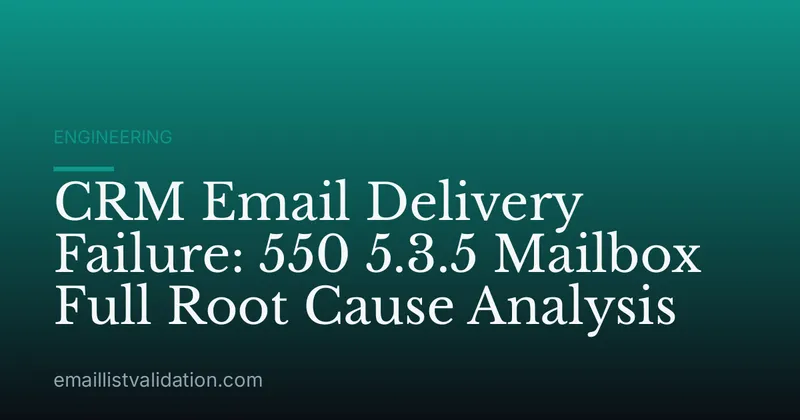 CRM Email Delivery Failure: 550 5.3.5 Mailbox Full Root Cause Analysis