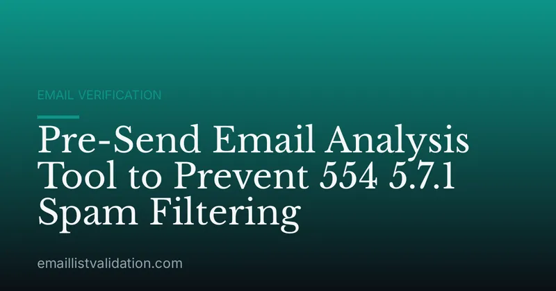 Pre-Send Email Analysis Tool to Prevent 554 5.7.1 Spam Filtering