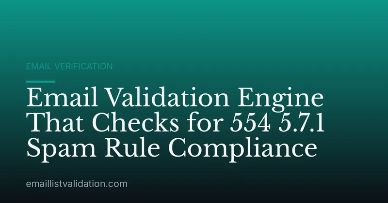 Email Validation Engine That Checks for 554 5.7.1 Spam Rule Compliance