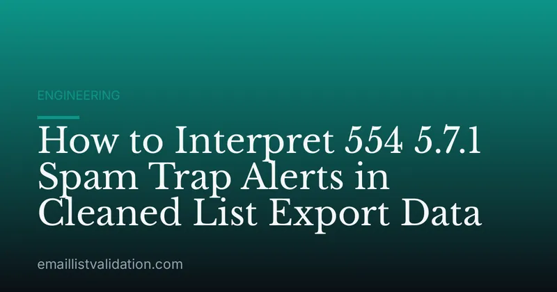 How to Interpret 554 5.7.1 Spam Trap Alerts in Cleaned List Export Data