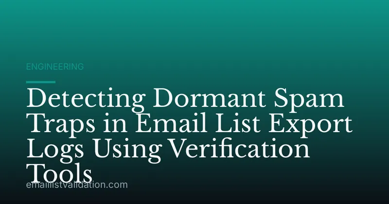 Detecting Dormant Spam Traps in Email List Export Logs Using Verification Tools