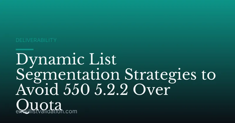 Dynamic List Segmentation Strategies to Avoid 550 5.2.2 Over Quota