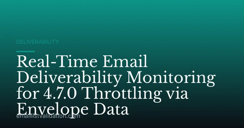 Real-Time Email Deliverability Monitoring for 4.7.0 Throttling via Envelope Data
