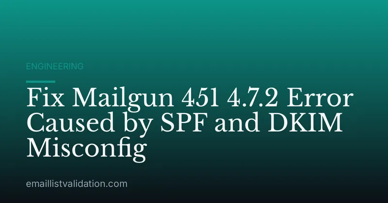 Fix Mailgun 451 4.7.2 Error Caused by SPF and DKIM Misconfig