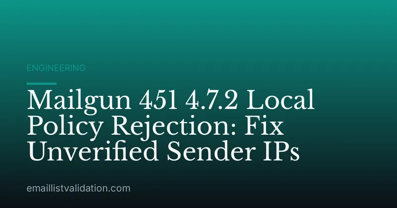 Mailgun 451 4.7.2 Local Policy Rejection: Fix Unverified Sender IPs