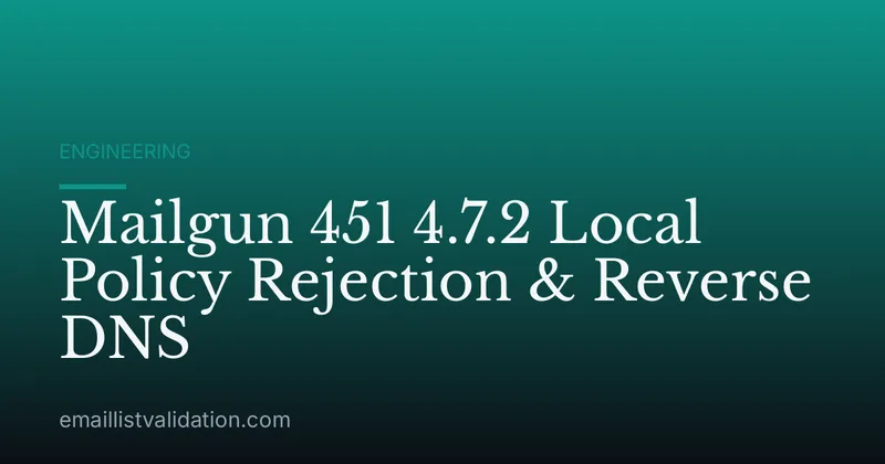 Mailgun 451 4.7.2 Local Policy Rejection & Reverse DNS