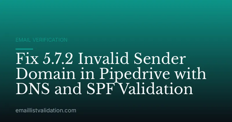 Fix 5.7.2 Invalid Sender Domain in Pipedrive with DNS and SPF Validation